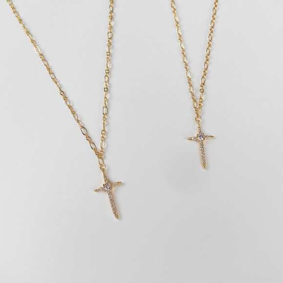 Gold Cross Pendant Necklace - Picture 1 of 6